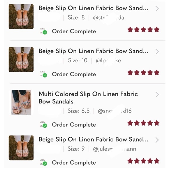 Multi Colored Slip On Linen Fabric Bow Sandals - Picture 9 of 11